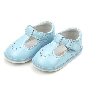 Angel by L’Amour Dottie Patent Sky Blue Scalloped T-Strap Mary Jane